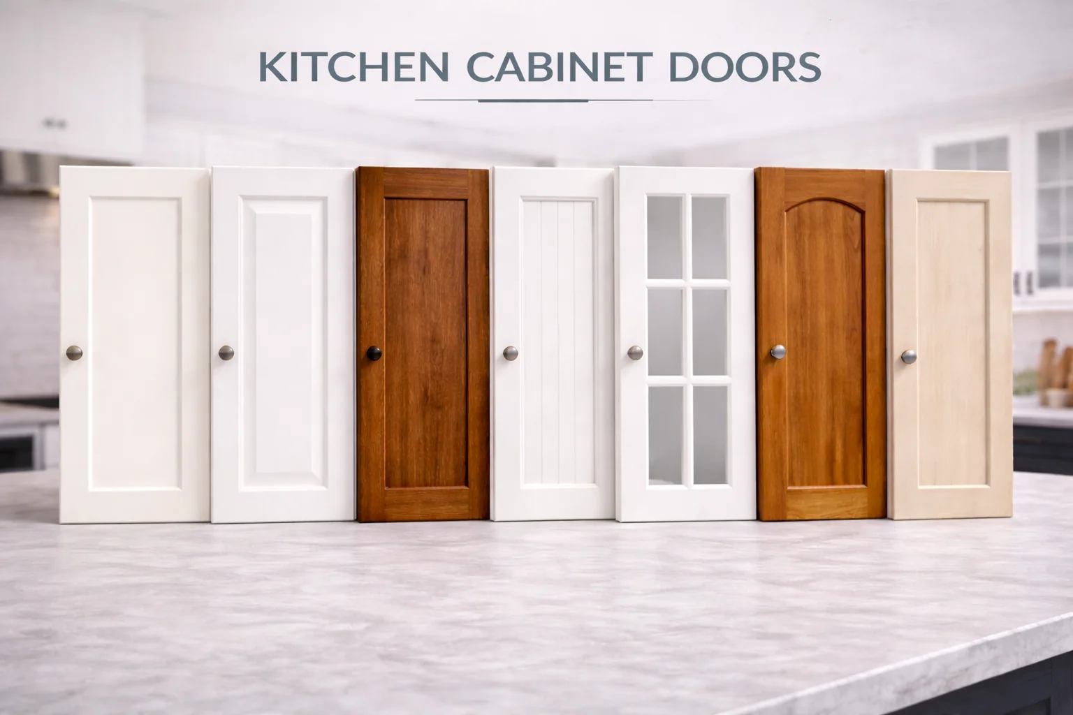 Kitchen cabinet doors in various styles and finishes