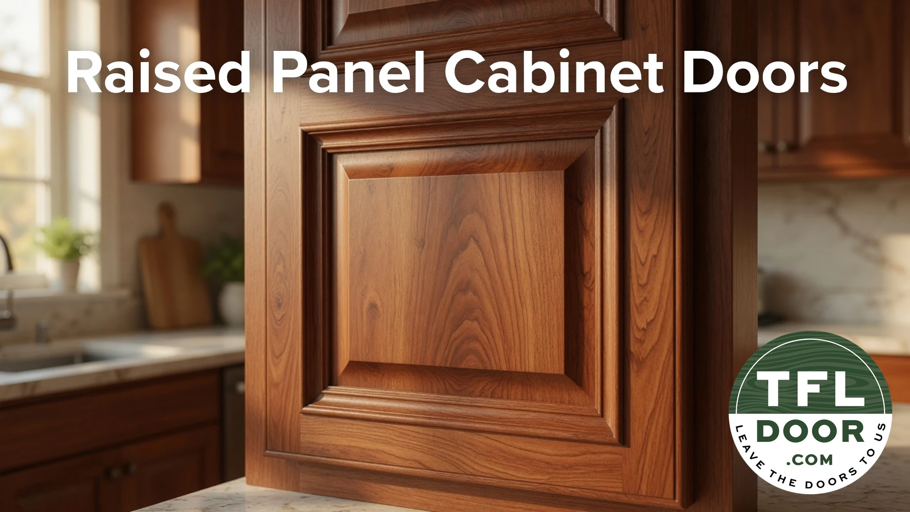 Raised panel cabinet doors with traditional design details