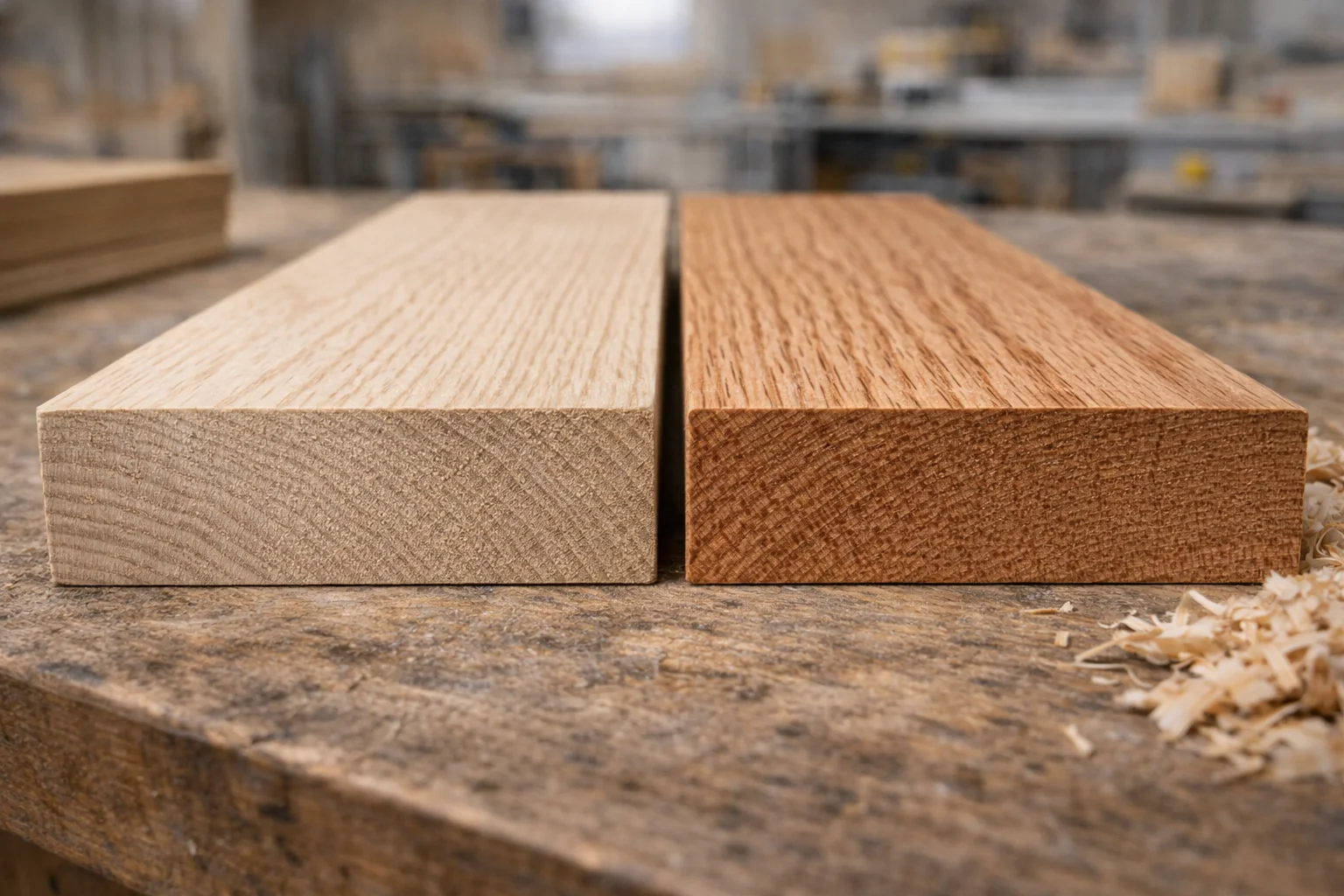 White oak vs red oak comparison for woodworking and cabinets